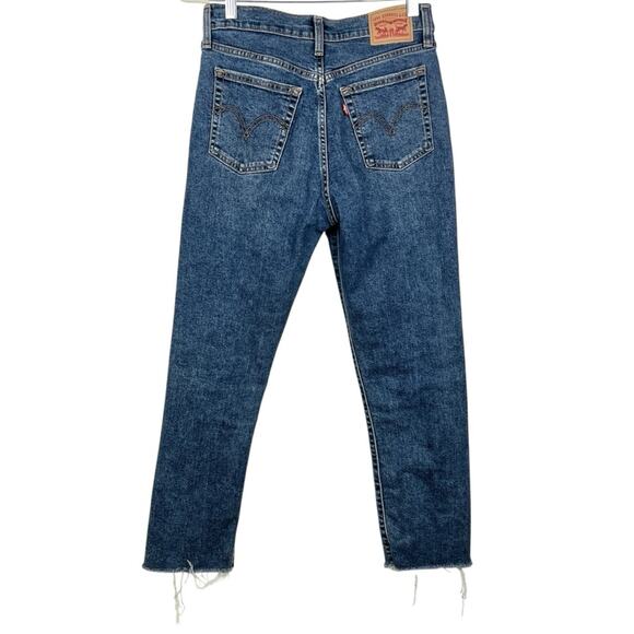 Levi’s Wedge Straight High Waisted Jeans 28 Distressed Button Fly - Picture 7 of 7